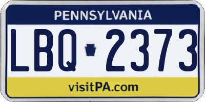PA license plate LBQ2373