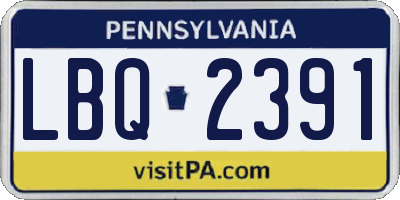 PA license plate LBQ2391