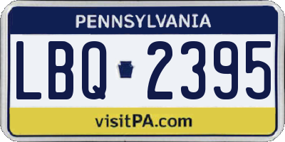 PA license plate LBQ2395