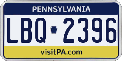 PA license plate LBQ2396
