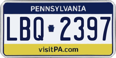 PA license plate LBQ2397
