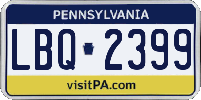PA license plate LBQ2399