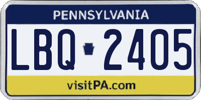 PA license plate LBQ2405