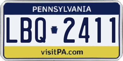 PA license plate LBQ2411