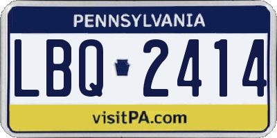 PA license plate LBQ2414