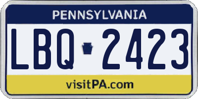 PA license plate LBQ2423