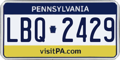 PA license plate LBQ2429