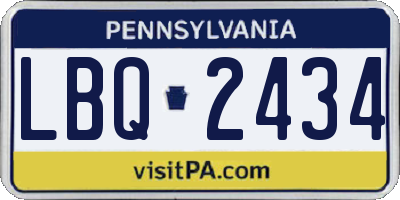 PA license plate LBQ2434