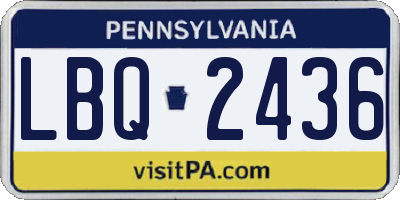 PA license plate LBQ2436