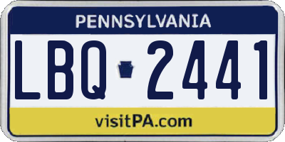 PA license plate LBQ2441