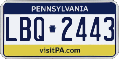 PA license plate LBQ2443