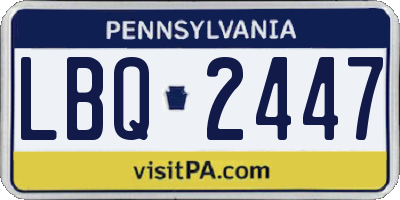 PA license plate LBQ2447