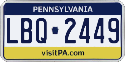 PA license plate LBQ2449