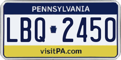 PA license plate LBQ2450