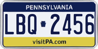 PA license plate LBQ2456