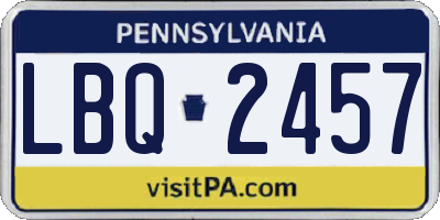 PA license plate LBQ2457