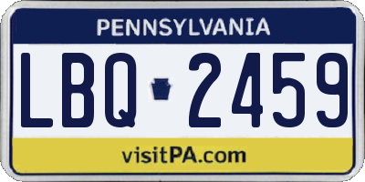 PA license plate LBQ2459