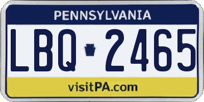PA license plate LBQ2465
