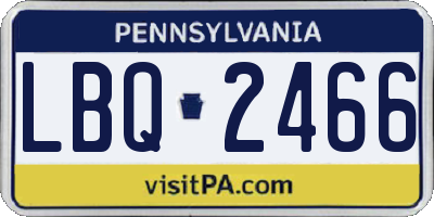 PA license plate LBQ2466