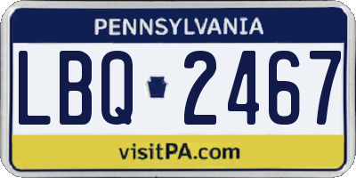 PA license plate LBQ2467