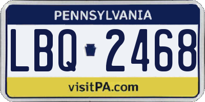 PA license plate LBQ2468