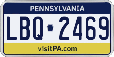 PA license plate LBQ2469