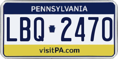 PA license plate LBQ2470