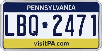 PA license plate LBQ2471