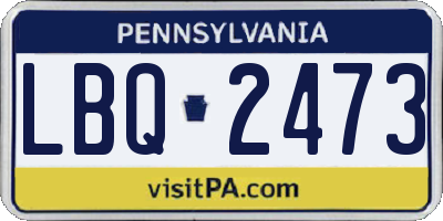 PA license plate LBQ2473