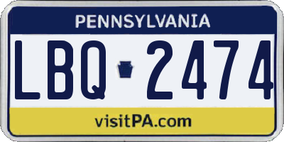 PA license plate LBQ2474