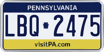 PA license plate LBQ2475