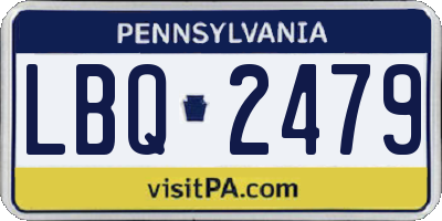 PA license plate LBQ2479