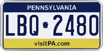 PA license plate LBQ2480