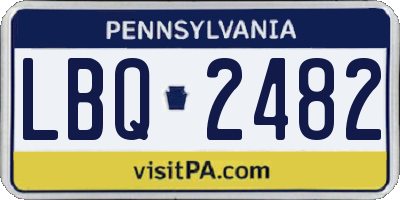 PA license plate LBQ2482