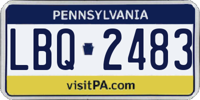PA license plate LBQ2483