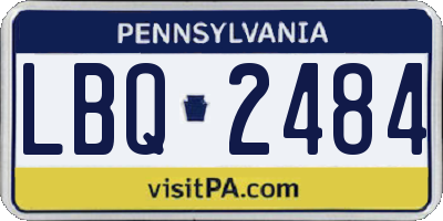 PA license plate LBQ2484