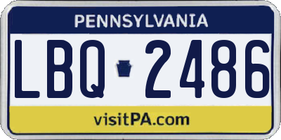 PA license plate LBQ2486