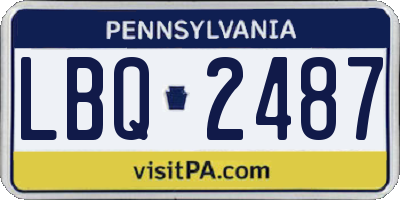 PA license plate LBQ2487