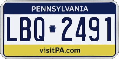 PA license plate LBQ2491