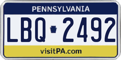 PA license plate LBQ2492
