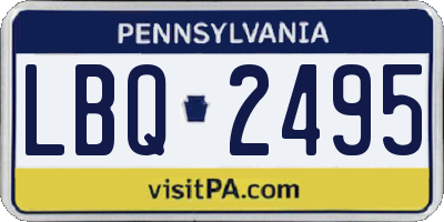 PA license plate LBQ2495