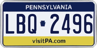 PA license plate LBQ2496