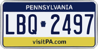 PA license plate LBQ2497