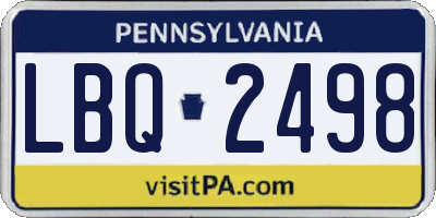 PA license plate LBQ2498