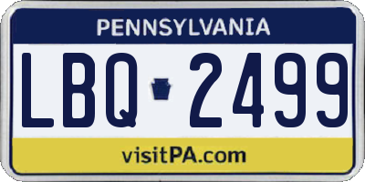 PA license plate LBQ2499