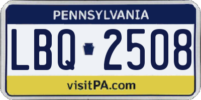 PA license plate LBQ2508