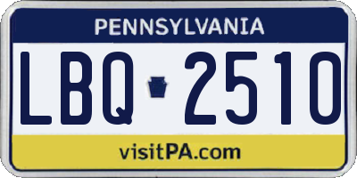 PA license plate LBQ2510