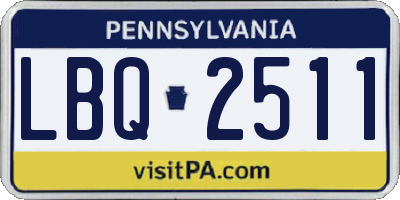 PA license plate LBQ2511