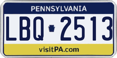 PA license plate LBQ2513