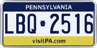 PA license plate LBQ2516